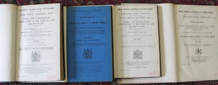 H.M.S.O. Fisheries Reports, multiple titles in 4 vols folio, not a run, maps, library cloth, L.,