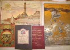 [TRAVEL etc.] Souvenir de G nes, bound booklet with 20 photogravure images of Genoa;advertising