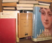 JANE AUSTEN collection of books by or about (1 box)