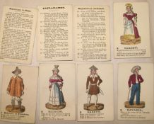 [GEOGRAPHICAL GAME] no title-card, 1 Directions card, 2 Explanation cards listing the 22 costume /