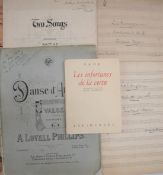 LOVELL PHILLIPS (A.) Danse d'Amour, 4to, music, wrappers, INSCRIBED to his wife, 