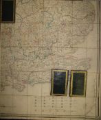 [MAPS] 3 (of 4) folding large maps of the British Isles (North, West, South), in green morocco