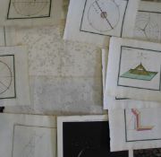 [ASTRONOMY] 9 small hand-col'd plates by Thomas, and 2 others including a Moon Chart (11)