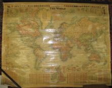 [MAP] Bacon's New Chart of the World, 95 x 122 cms, laminated, rollers (one off)