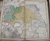 [ATLAS] an incomplete and damaged Homann composite Atlas... containing: Belgium/Holland, Imperii