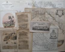 [ITALY] Chart of the approaches to Genova and 11 other maps and views relating to Italy to