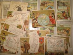[MAPS etc.] 6 French collectible cards (each 110 x 70 mm) depicting Australian views and customs,