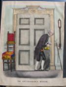 [MOVEABLE PRINTS] 4 x hand-col'd prints: a) 