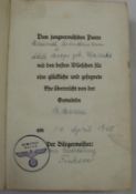HITLER (A.) Mein Kampf, 8vo, presentation leaf dated April 1945, quarter leather, Munich, 1943