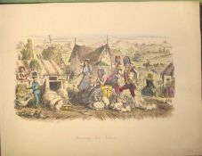 LEECH (John) Follies of the Year, obl. 4to, 21 hand-col'd plates, half morocco, L., n.d.