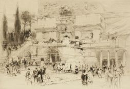 William Walcot (1874-1943) British, An etching of the Villa Quintili, signed in pencil, 7