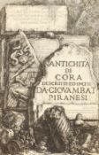 G. B. Piranesi, three etchings from Antichita Di Cora along with another smaller etching after the
