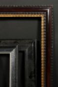 A Dutch style ripple moulded frame, rebate size 24.5 x 32.5 , 62cm x 83cm along with two ebonised