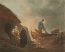 W. Ward after Morland, Fisherman Going Out , hand coloured Mezzotint, inscribed (Ward s name applied
