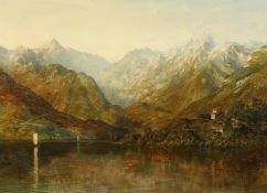 H. Tiffin (19th century) British, 'The Lake of Como', oil on panel, inscribed verso, 18