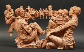 Paul Day (b. 1967) British, A study of seated figures, terracotta sculpture, signed and dated 1995 ,