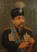 Samsan Ibn Zulfiqar, c1900, Persian School, A portrait of Mozaffar ad-Din Shah Qajar (23 March