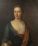 18th century, Circle of Kneller, A half-length portrait of a lady, oil on canvas, 30 x 25 .