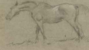George Thomas Rope (1845-1929), A study of a horse, pencil sketch on paper, 4 x 7 .