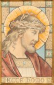 Circle of Henry Holiday, Ecce Homo , stained glass design, watercolour, 5.25 x 3.25 . (unframed).
