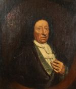 17th/18th century, possibly continental, A half-length portrait of a gentleman with three fish on