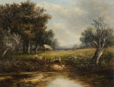 Joseph Thors (1835- 1884) Dutch, 'A Kentish Pastoral', oil on canvas, signed and with an inscription