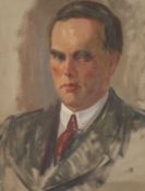 Mid-20th Century possibly Russian School, a head and shoulders portrait of a gentleman, oil on