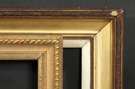 A 19th century gilt composition frame, rebate size 24 x 36 , 61cm x 91.5cm along with a 20th century