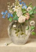 William Cruickshank (1848-1922) British, A pair of still life paintings of mixed flowers,