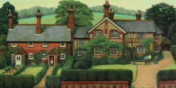 Brenda Johnston (b. 1930) British, A row of semi-detached cottages, oil on canvas, artist s