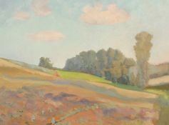 Charles John Stokoe, 20th century, country landscape, oil on panel, signed in pencil verso, 11 x