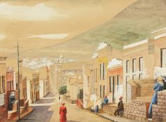 G. Schnabel, figures in a street (possibly Turkey), watercolour, 9.5 x 12.5 .