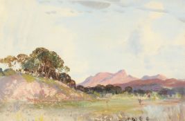 Cecil Arthur Hunt (1873-1965) British, Golf Links, Valescure , watercolour, signed, 14 x 22 .