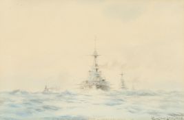 Rowland Langmaid (1897-1956) British, A pair of Maritime scenes 'A North Sea Sweep - Great War 14'