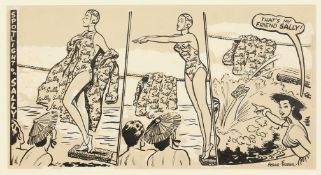 Arthur Ferrier (1891-1973) British, That s My Friend Sally , a spotlight on Sally cartoon, ink and