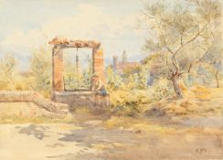 K. McCrackin, 'An Idle Moment', watercolour, inscribed verso, unframed, 10.5