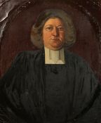 A portrait of a gentleman, oil on canvas, inscribed on label verso 'The Revd Nathanial