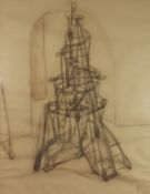 Kcho, Alexis Leiva Machado (b. 1970) Cuban, A Helter Skelter made up of oars, pastel on Canson Mi-