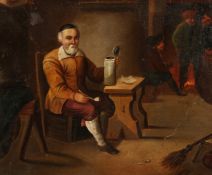 19th century Continental school, A scene of an alchemist at work, oil on metal, and a similar