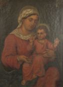 19th Century Continental School, A mother and child, oil on canvas, 29.5 x 21.5 , unframed.