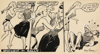 Arthur Ferrier (1891-1973) British, I ll Explain the Boxing Terms , a spotlight on Sally cartoon,