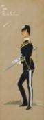 Manner of Snaffles, A pair of watercolours of military officers, 12 x 5 , along with a further