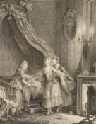 Romanet and Lingee after Freudenberg, Le Lever , Le Coucher and Les Confidences , 18th century