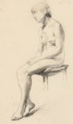 Henri-Edmund Cross (1856-1910) Etude De Jeunesse , A nude study, pen and pencil drawing on paper,