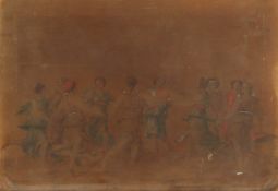 Carlo De Lasinio C. 1784, A scene of ten classical maidens dancing, etching with hand colouring laid
