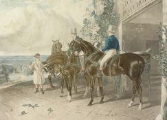 Charles Hunter after Herring, No. 2 Post Horses , hand coloured aquatint, 24.5 x 30.25 , (a/f).