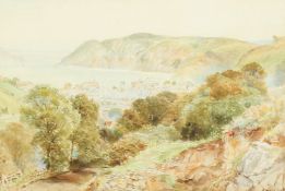 Ebenezer Wake Cook (1843-1926) British, A view of Lynton with a coastal landscape beyond,