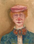 Elio Vitali (20th Century) Italian, A head and shoulders study of a clown, oil on canvas, signed,