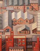 Brenda Johnston (b. 1930) British, Factory Landscape , oil on canvas, signed and inscribed verso,
