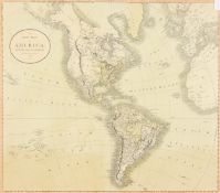 John Cary, c. 1806, A New Map Of America , hand coloured, 18 x 21 .